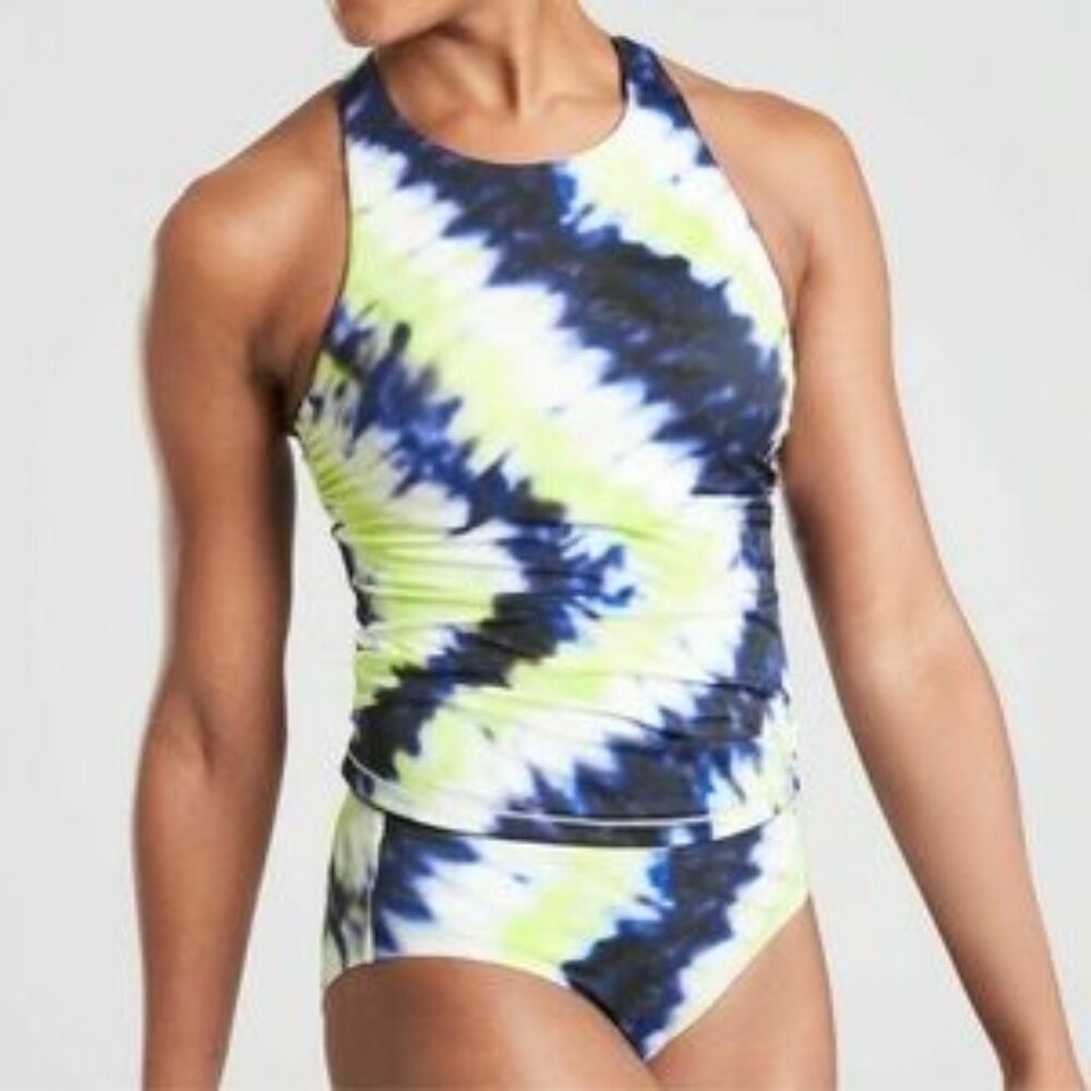 Athleta Tie Dye High Neck Tankini Swim Top 38D/DD